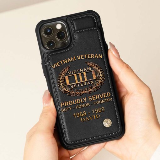 Personalized Vietnam Veteran Leather Flip Wallet Phone Case QFHM5270202 - Image 5