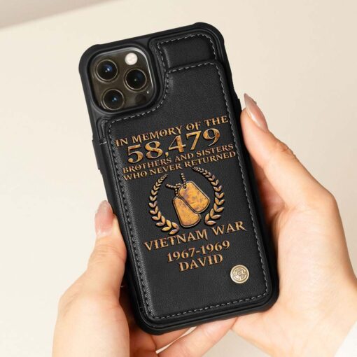 Personalized Vietnam Veteran Leather Flip Wallet Phone Case QFHM5270203 - Image 5