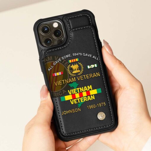 Personalized Vietnam Veteran Leather Flip Wallet Phone Case QFHM5270204 - Image 5