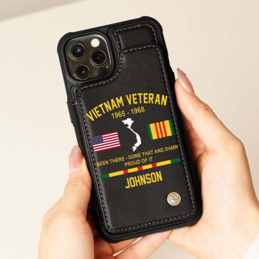 Personalized Vietnam Veteran Leather Flip Wallet Phone Case QFHM5270205 - Image 5