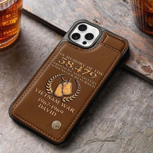 Personalized Vietnam Veteran Leather Flip Wallet Phone Case QFHM5270203 - Image 6