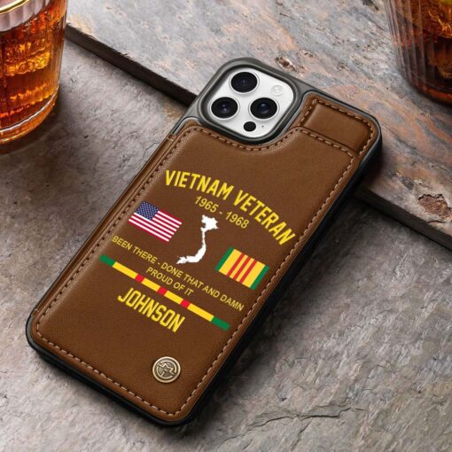 Personalized Vietnam Veteran Leather Flip Wallet Phone Case QFHM5270205 - Image 6