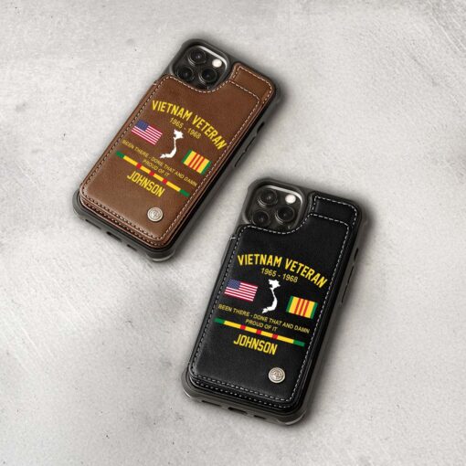 Personalized Vietnam Veteran Leather Flip Wallet Phone Case QFHM5270205 - Image 7