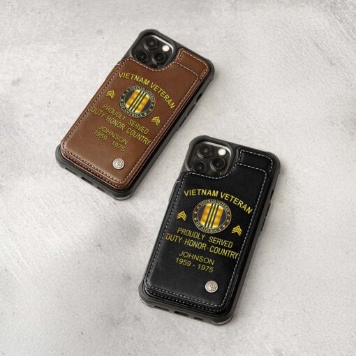 Personalized Vietnam Veteran Leather Flip Wallet Phone Case QFHM5280201 - Image 7