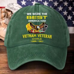 Personalized Distressed Washed Cotton Vietnam Veteran Printed Hat QFTD5210307