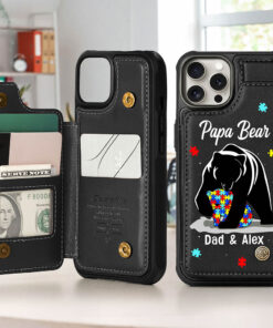 Custom Autism Dad Leather Flip Wallet Phone Case UKND5180302