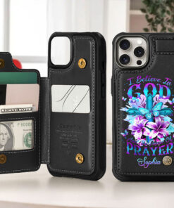 Personalized Name Jesus Leather Flip Wallet Phone Case Christain Gifts, Religious Gift For Woman UKTO5200303