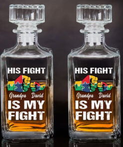 Custom Autism Grandpa Whiskey Bottle , Gift For Autism Family, Father Day Gift UKHH5240301