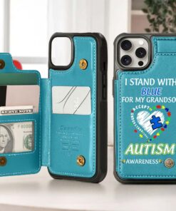 Personalized Autism Awareness Leather Flip Wallet Phone Case QFTD5250301