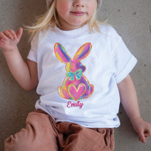 Personalized Kid Name Easter Bunny Boy Girl Easter Kid Shirt UKHH5140201 - Image 4