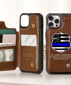 Personalized Police Leather Flip Wallet Phone Case UKHM5060301