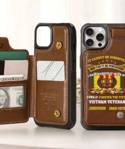 Personalized Vietnam Veteran Leather Flip Wallet Phone Case QFHM5060305