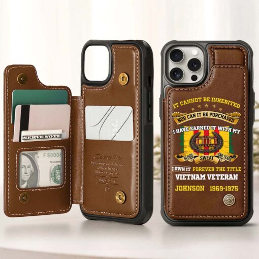 Personalized Vietnam Veteran Leather Flip Wallet Phone Case QFHM5060305