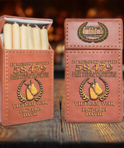 Custom Vietnam Veteran Leather Cigarette Case, Gift for Veterans UKTZ5140303