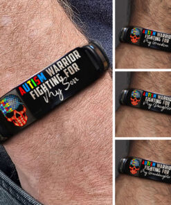 Autism Warrior Fighting for My Son Bracelet, Gift for Autism Dad, Autism Awareness Gift, Father's Day Gift NPND5200301