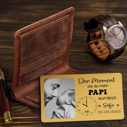 Custom Photo The Moment You Become My Dad Wallet Card For Germany Dad THHH260403 - Image 3