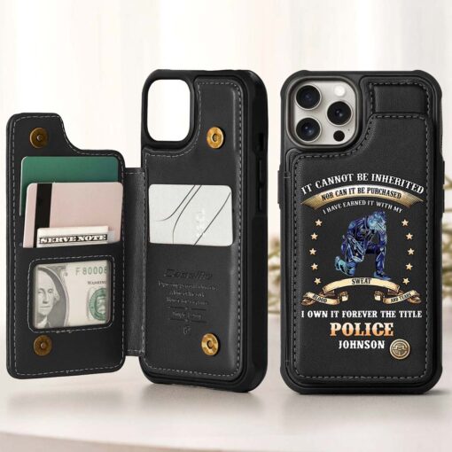 Personalized Police Leather Flip Wallet Phone Case UKHM5060302 - Image 2