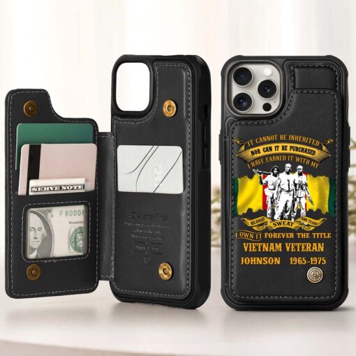 Personalized Vietnam Veteran Leather Flip Wallet Phone Case UKHM5060303 - Image 2