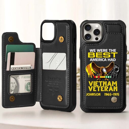 Personalized Vietnam Veteran Leather Flip Wallet Phone Case UKHM5060304 - Image 2