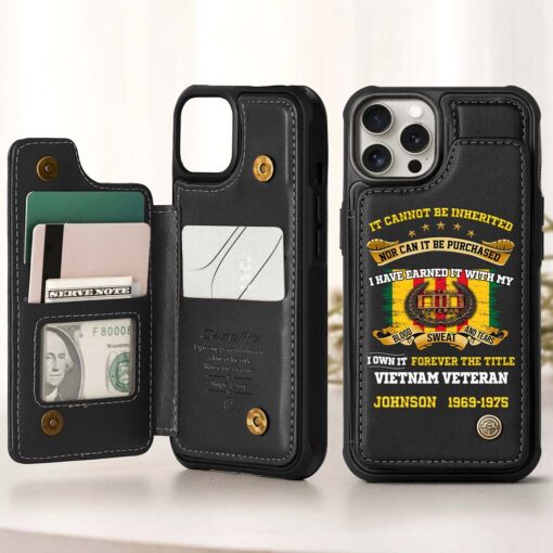 Personalized Vietnam Veteran Leather Flip Wallet Phone Case QFHM5060305 - Image 2