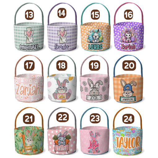 Personalized Easter Basket For Kids, Easter Bunny Boys Easter Bag, Easter Gift, Easter Girls Easter Bag, Easter Bucket For Children, Easter Gift UKTO5050303 - Image 3