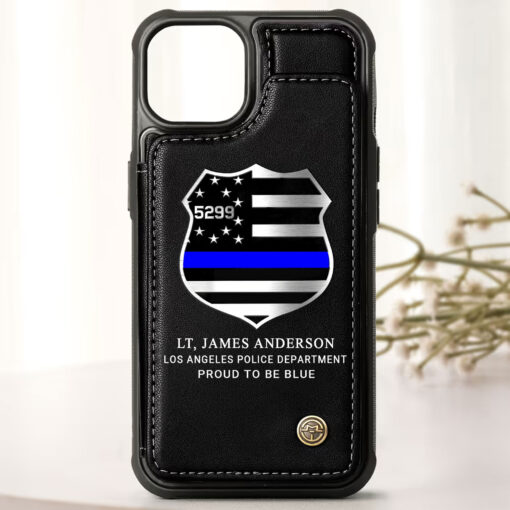 Personalized Police Leather Flip Wallet Phone Case UKHM5060301 - Image 3