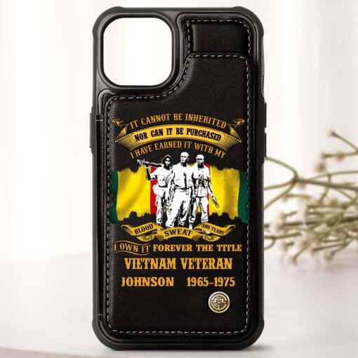 Personalized Vietnam Veteran Leather Flip Wallet Phone Case UKHM5060303 - Image 3