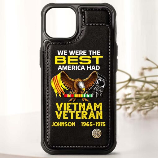 Personalized Vietnam Veteran Leather Flip Wallet Phone Case UKHM5060304 - Image 3