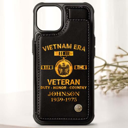 Personalized Vietnam Veteran Leather Flip Wallet Phone Case UKHM5070305 - Image 3