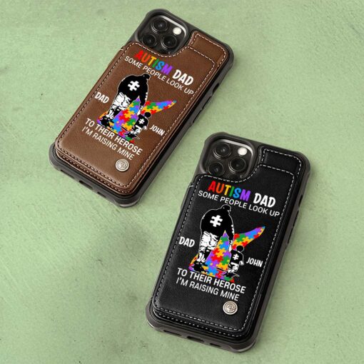 Custom Autism Dad Leather Flip Wallet Phone Case UKND5110302 - Image 2