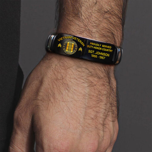 Personalized Vietnam Veteran Bracelet, Proudly Served: Duty - Honor - Country  Bracelet NPND5150303 - Image 2