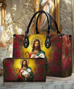 The Good Shepherd PU Leather Handbag – Jesus Holding Lamb, Christian Faith Bags QFTD5180304