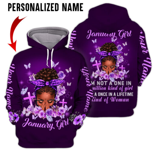 Personalized Name January Girl 3D All Over Printed Clothes QFYY4110701 -1 - Image 3