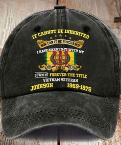 Personalized Distressed Washed Cotton Vietnam Veteran Printed Hat QFTD5210303