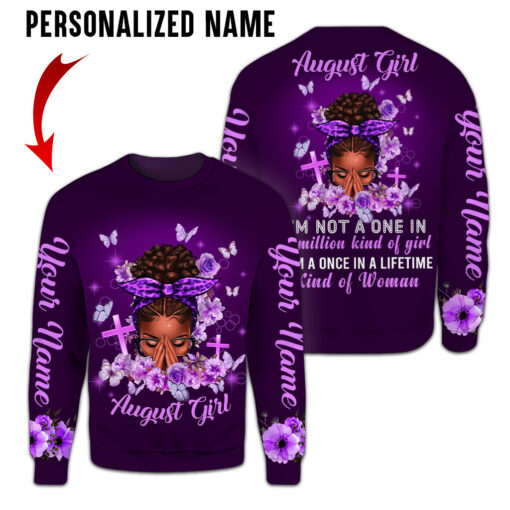 Personalized Name August Girl 3D All Over Printed Clothes QFYY4110701 -8 - Image 2