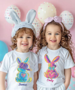 Personalized Kid Name Easter Bunny Boy Girl Easter Kid Shirt UKHH5140201