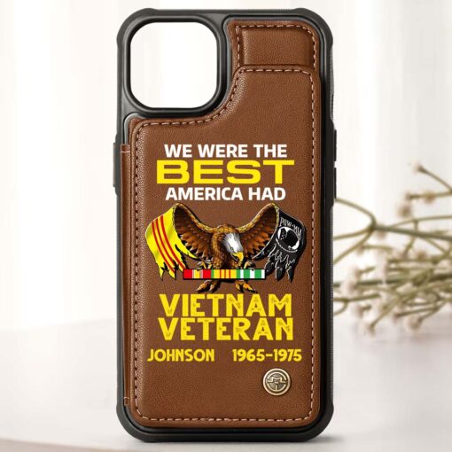 Personalized Vietnam Veteran Leather Flip Wallet Phone Case UKHM5060304 - Image 4