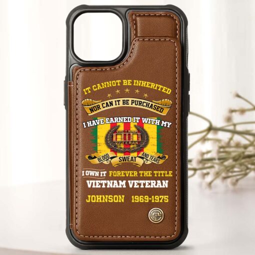 Personalized Vietnam Veteran Leather Flip Wallet Phone Case QFHM5060305 - Image 4