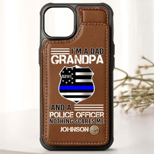 Personalized Police Leather Flip Wallet Phone Case UKHM5070303 - Image 3