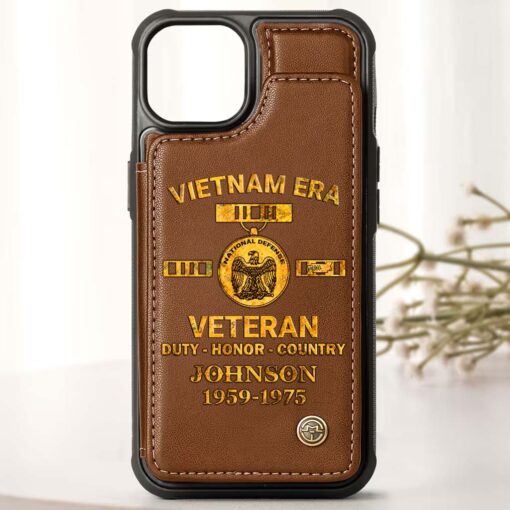 Personalized Vietnam Veteran Leather Flip Wallet Phone Case UKHM5070305 - Image 4