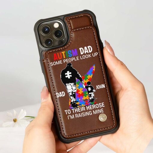 Custom Autism Dad Leather Flip Wallet Phone Case UKND5110302 - Image 3