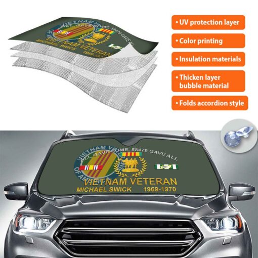 Personalized Vietnam Veteran Car Sunshade QFPY5280202 - Image 3