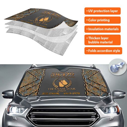 Personalized Vietnam Veteran Car Sunshade QFPY5280203 - Image 5