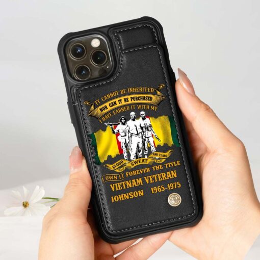 Personalized Vietnam Veteran Leather Flip Wallet Phone Case UKHM5060303 - Image 5