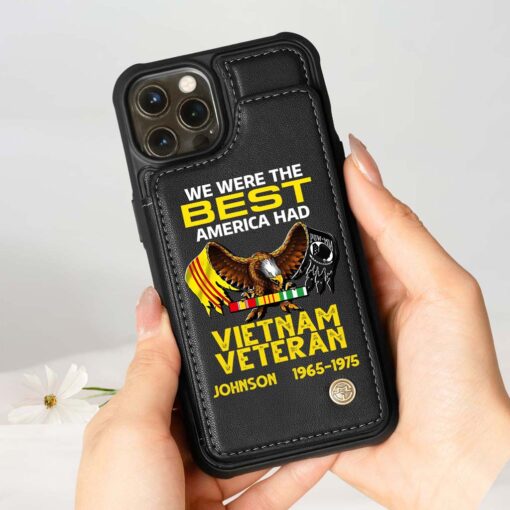 Personalized Vietnam Veteran Leather Flip Wallet Phone Case UKHM5060304 - Image 5