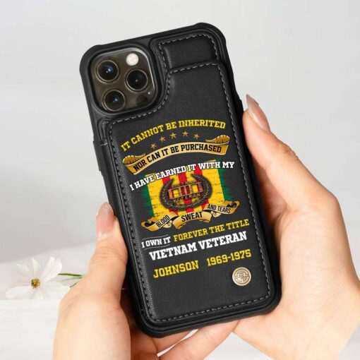 Personalized Vietnam Veteran Leather Flip Wallet Phone Case QFHM5060305 - Image 5