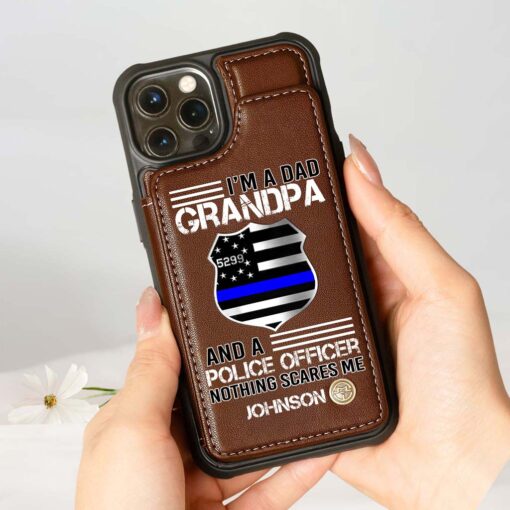 Personalized Police Leather Flip Wallet Phone Case UKHM5070303 - Image 5