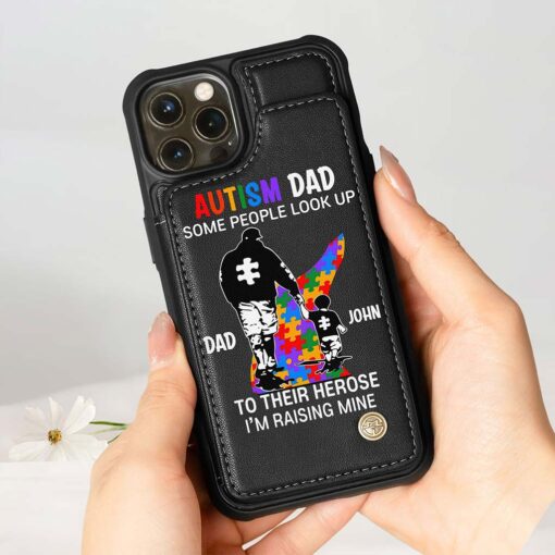 Custom Autism Dad Leather Flip Wallet Phone Case UKND5110302 - Image 4