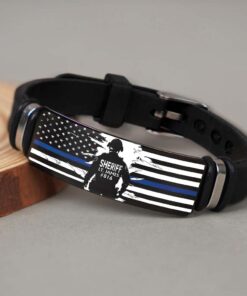 Personalized Police Bracelet, Police Officer Gift, Thin Blue Line UKHM5250301