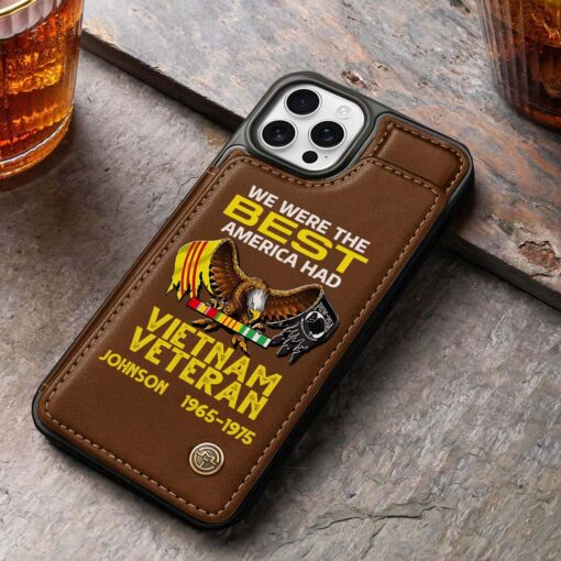 Personalized Vietnam Veteran Leather Flip Wallet Phone Case UKHM5060304 - Image 6